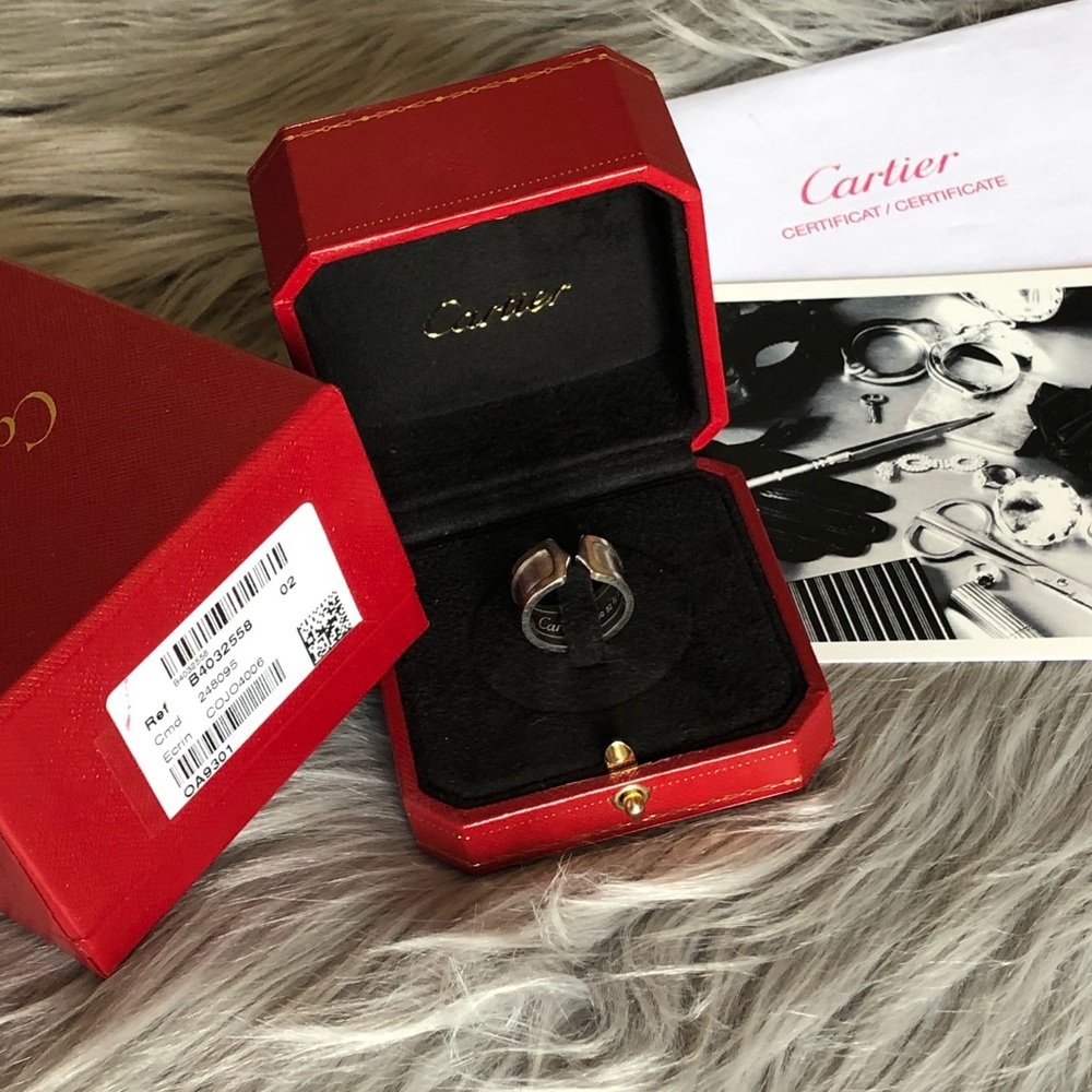 🔥 Cartier Double C motif wide band 18k whitegold